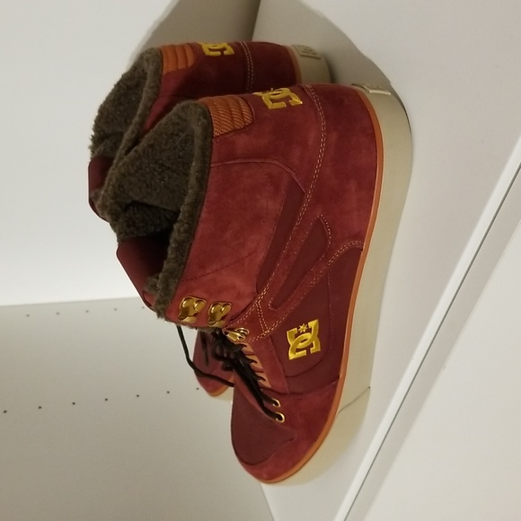 DC Men's Hi-top Skateboard Shoes Winter Sneakers Runners / Sz 13 / Brick Red - Picture 6 of 17